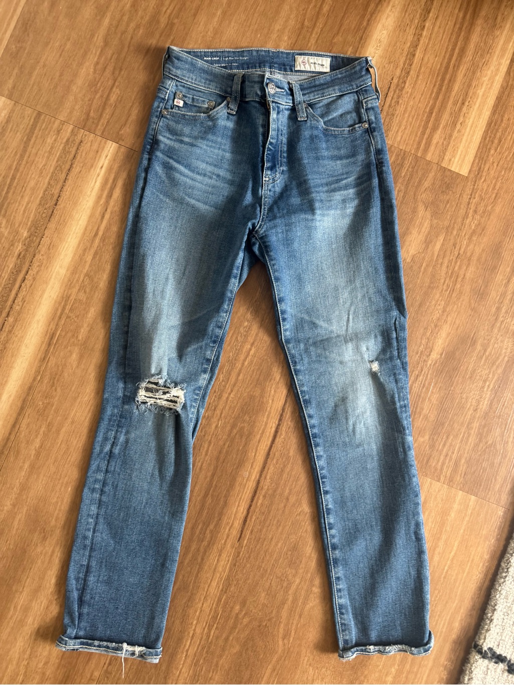 Ag Adriano Goldschmied âMariâHigh-Rise Slim Straight Jeans In Light Blue Size 25